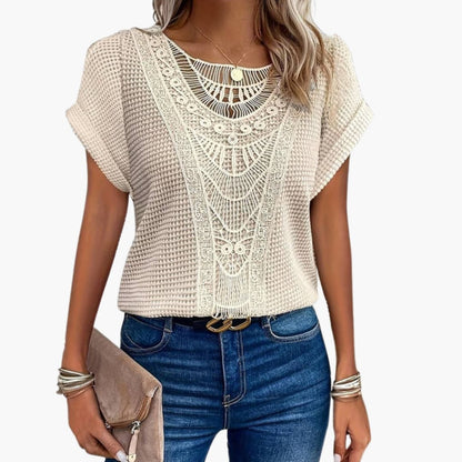Women's Lace Crew Neck T-Shirt