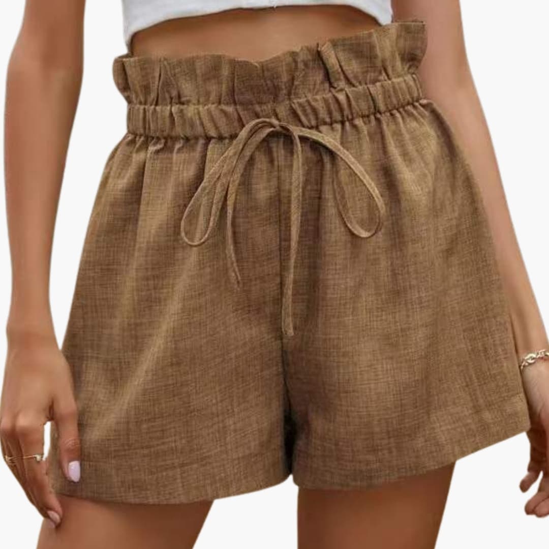 Women's Elastic Waist Shorts Lightweight with Side Pockets