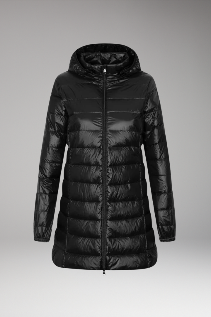 Women's Quilted Hooded Long Jacket