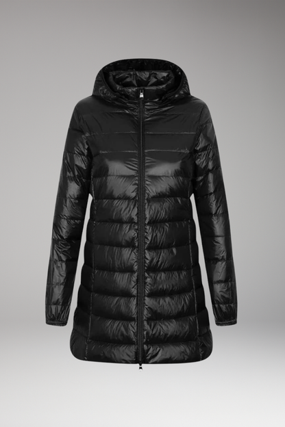 Women's Quilted Hooded Long Jacket