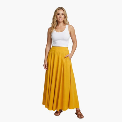 Women's High Waist Maxi Skirt With Side Pockets
