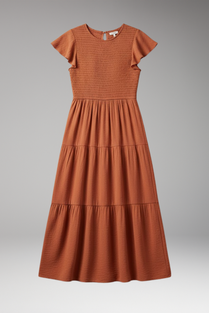 Women's Midi Dress Short Sleeve Relaxed Fit