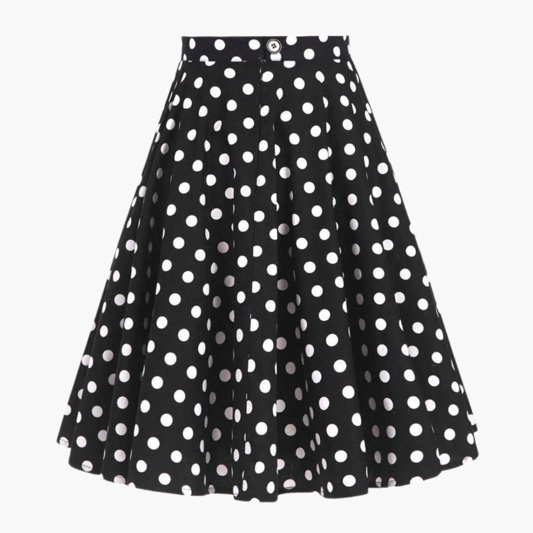 Women's Midi Skirt Button Closure Flared Hem