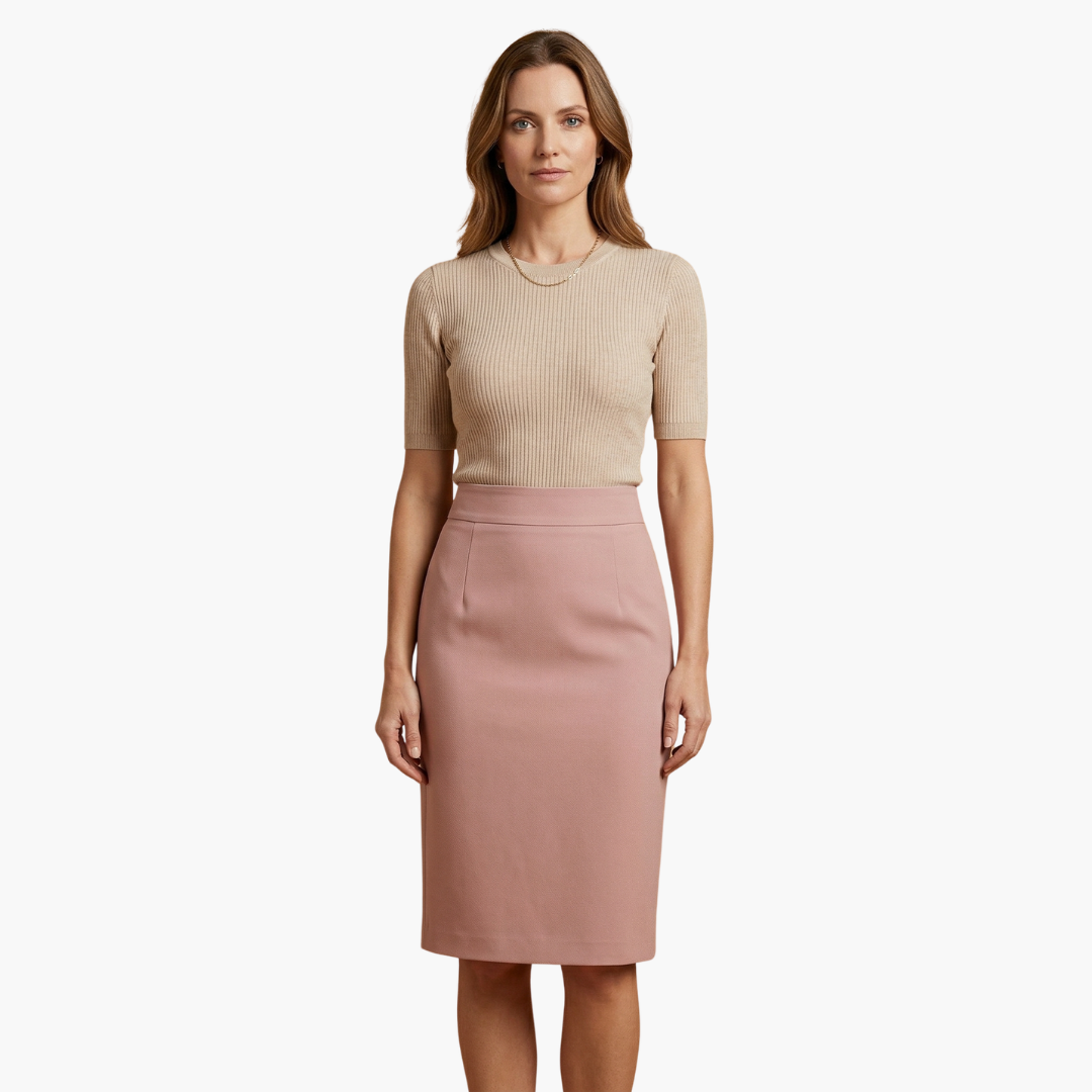 Women's Elastic Waist Midi Skirt Flared Hem