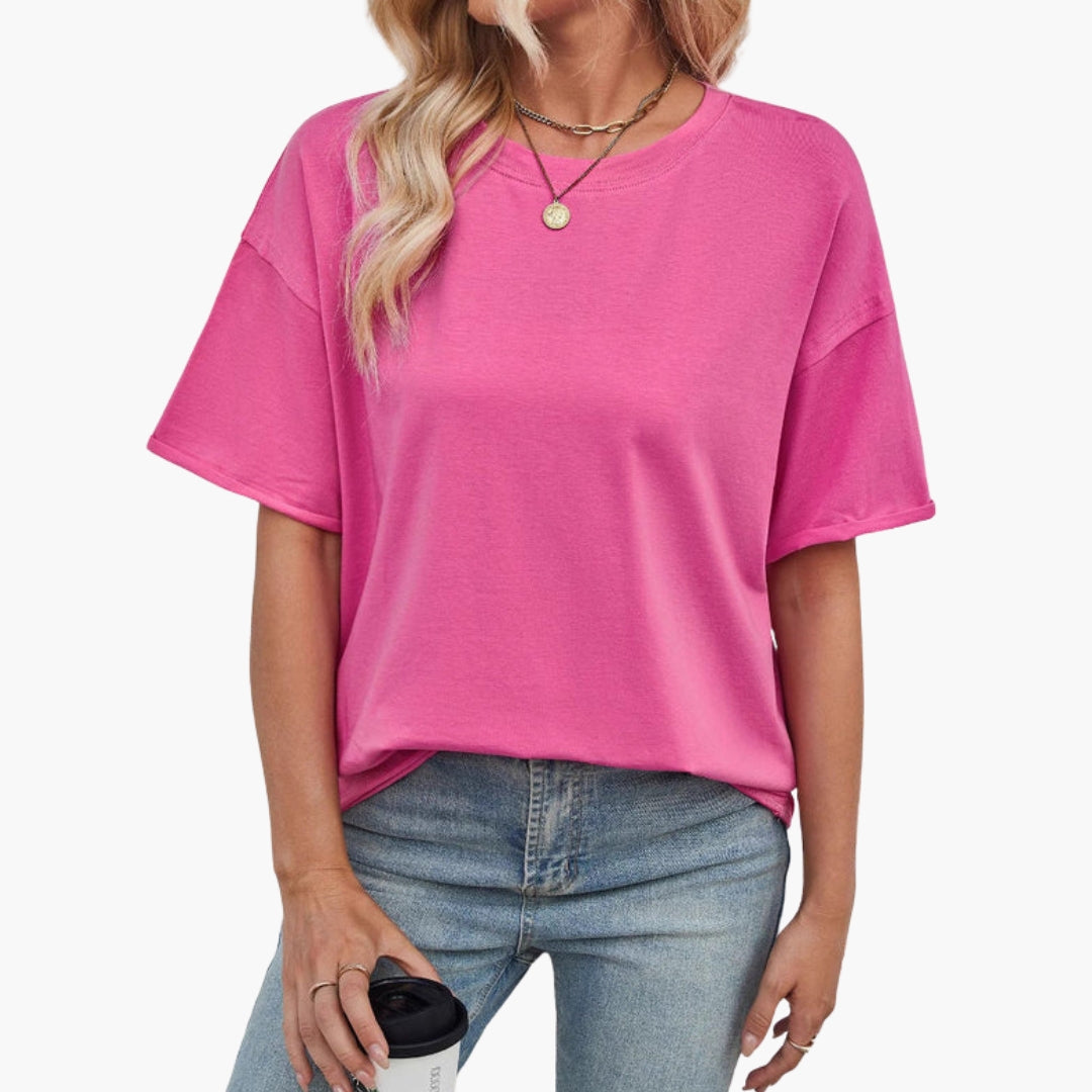 Women's Oversized T-Shirt Round Neck Cotton
