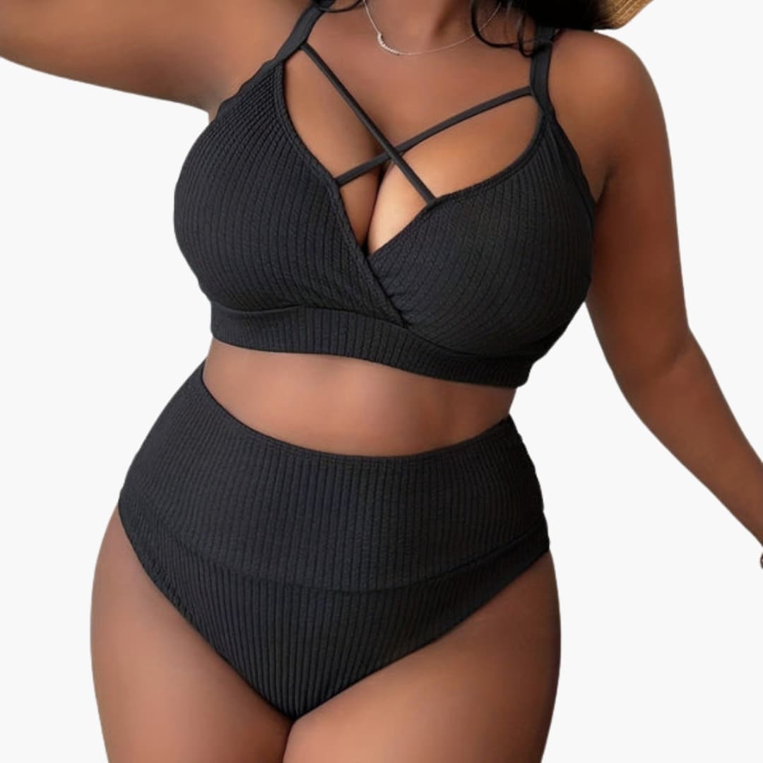 Women's Plus Size High-Waisted Bikini Set