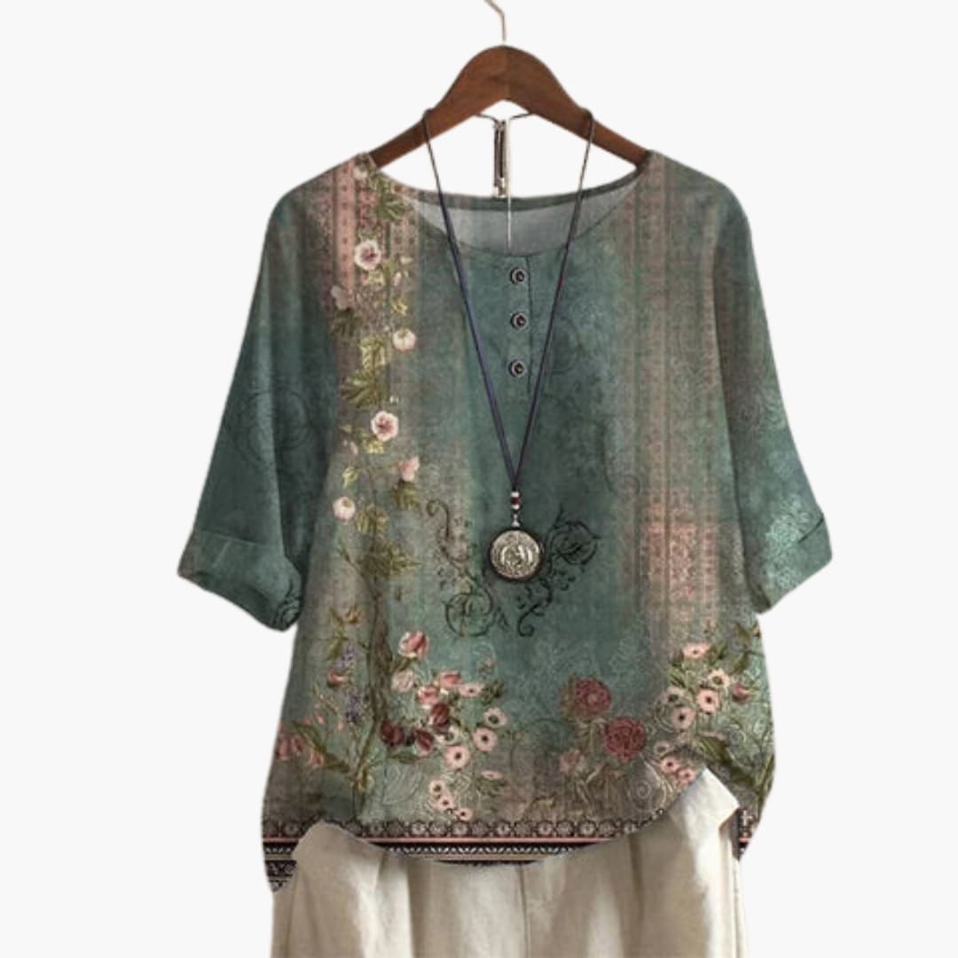 Women's Long Sleeve Blouse Loose Fit Printed