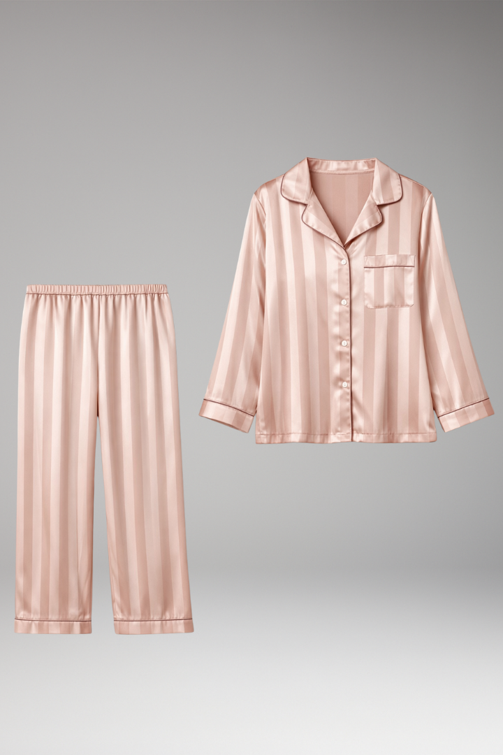 Women's Pyjama Set Button Straight Pants