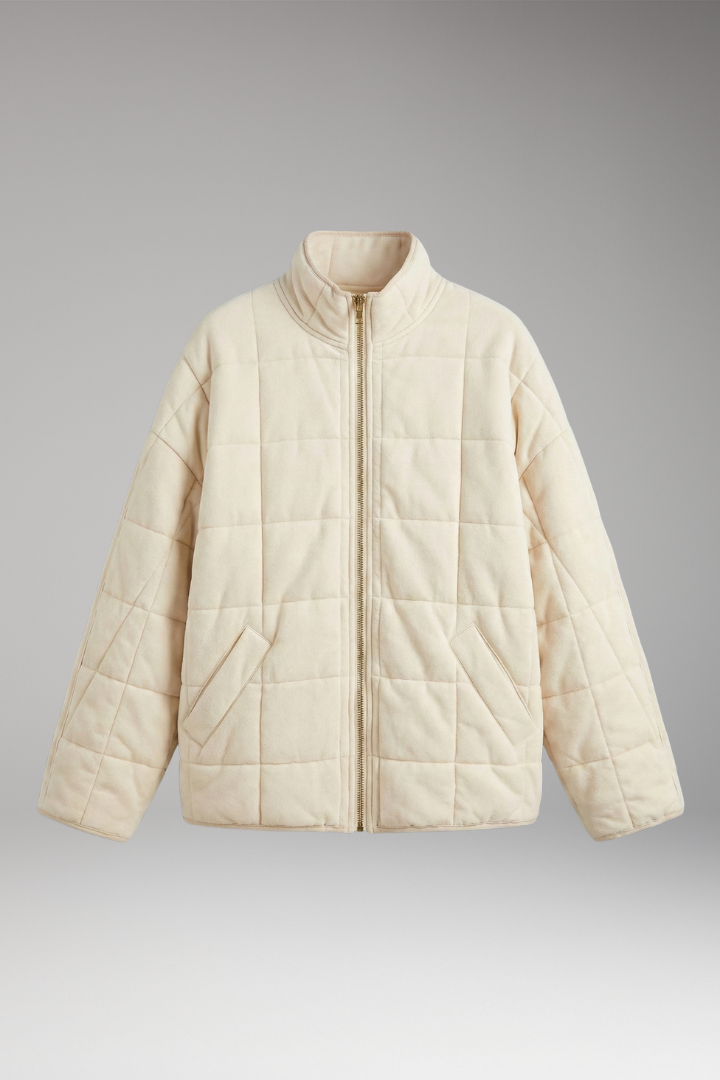 Women's Quilted Jacket Full-Length Zipper