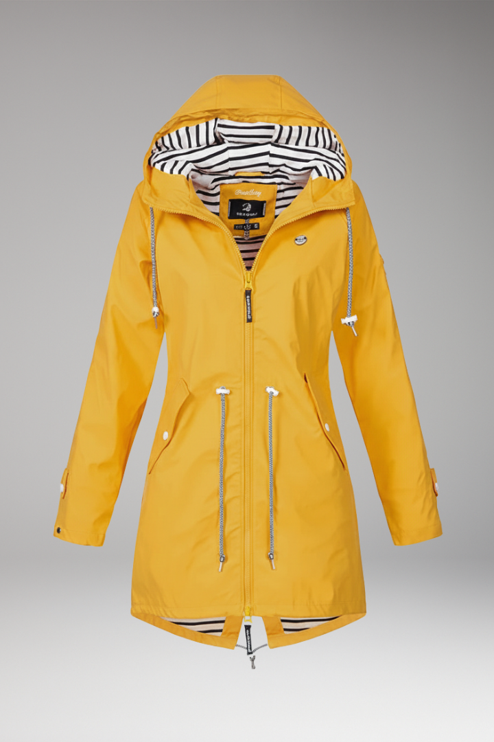 Women's Waterproof Raincoat Adjustable Hood Water-Resistant