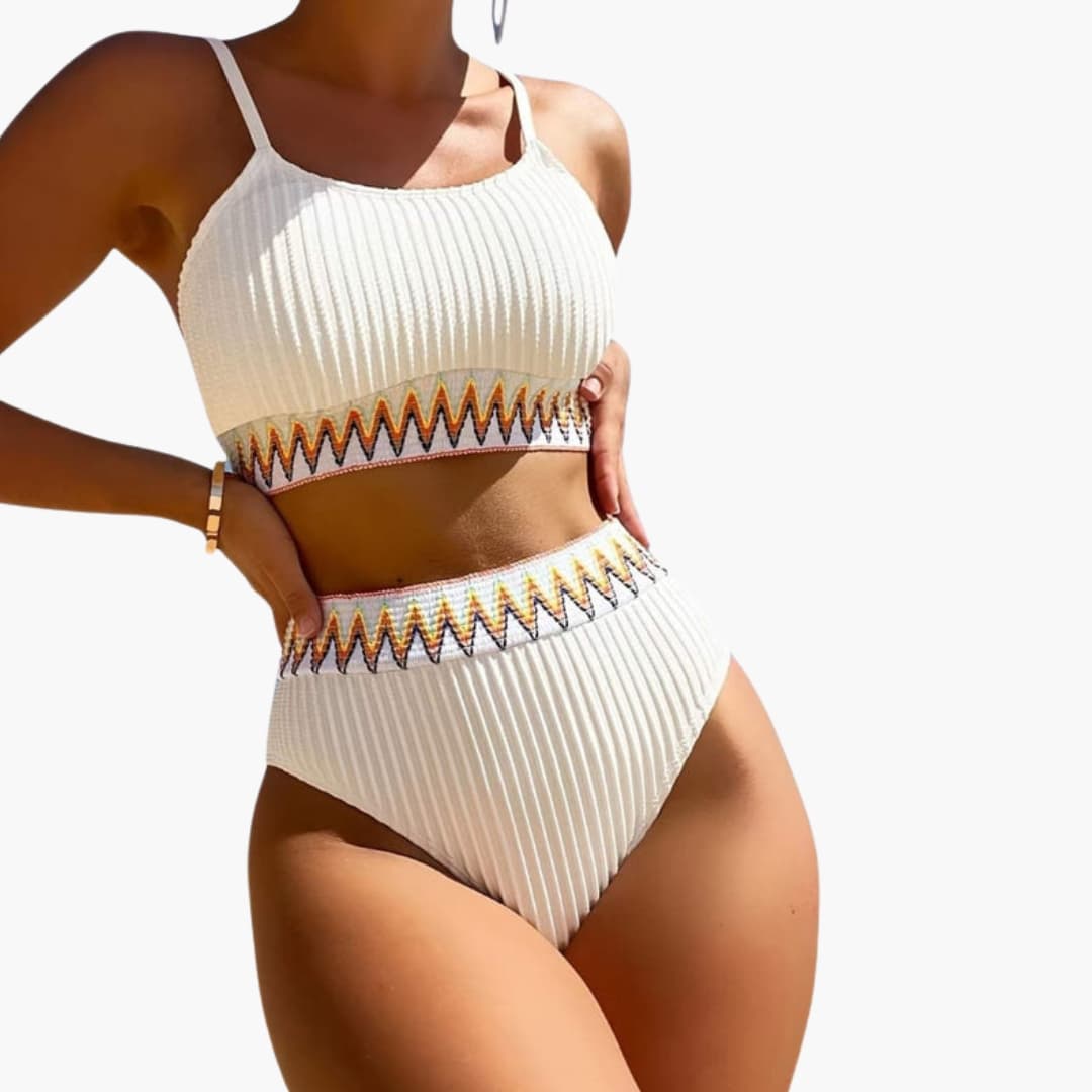 Women's High-Waisted Bikini Set Padded Crop