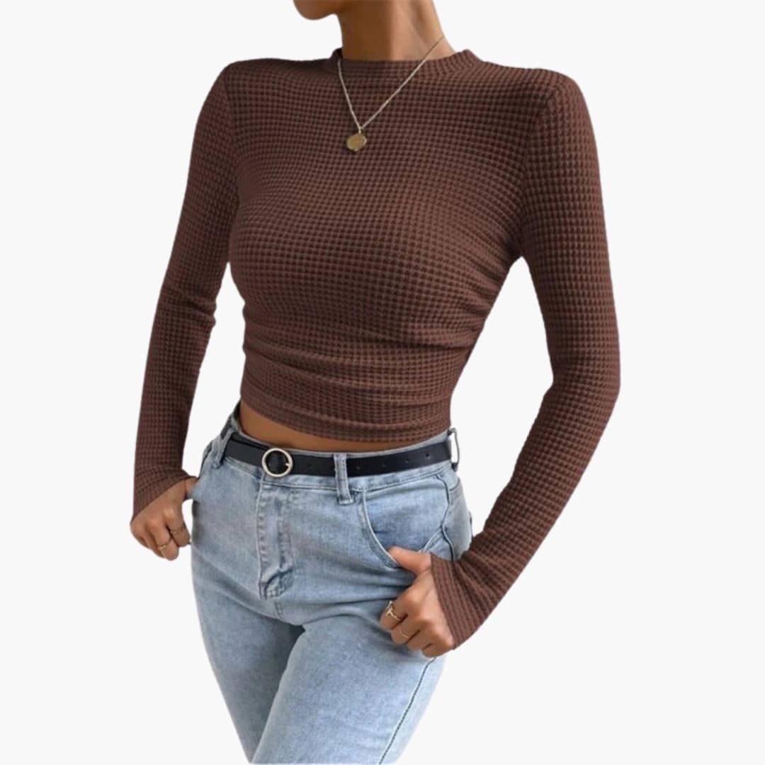 Women's Long Sleeve Crop Ribbed