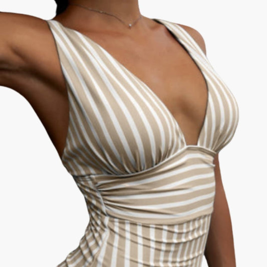 Women's Ruched Swimsuit Scoop Neck Wide Straps One Piece