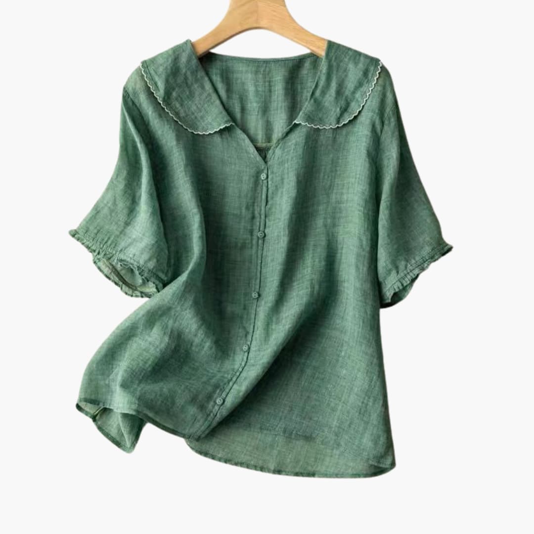 Women's V-Neck Button Down Shirt