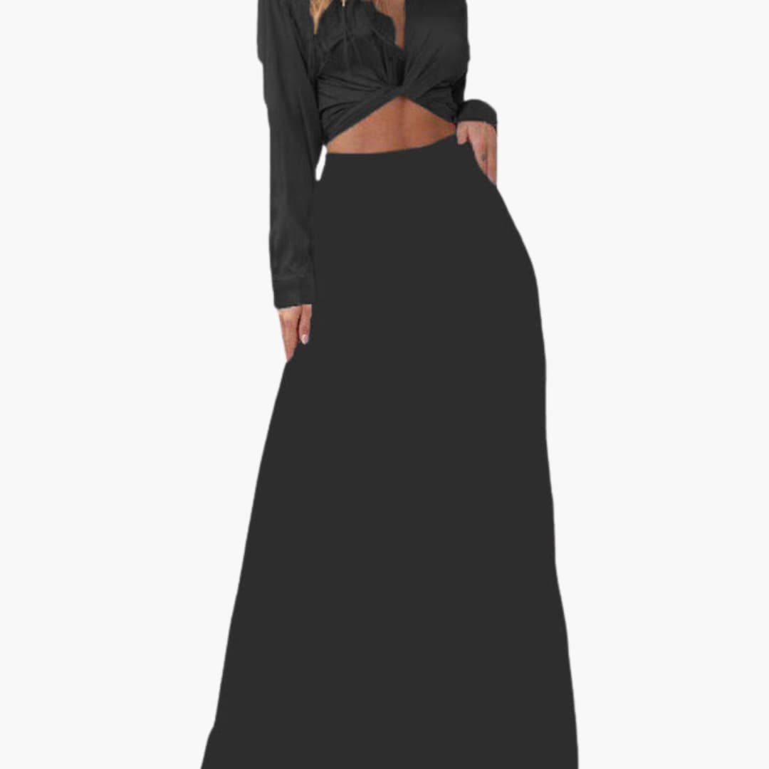 Women's Sleeveless Crop And Long Skirt Dress