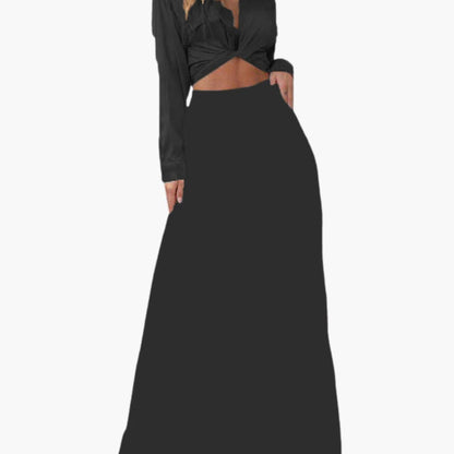 Women's Sleeveless Crop And Long Skirt Dress