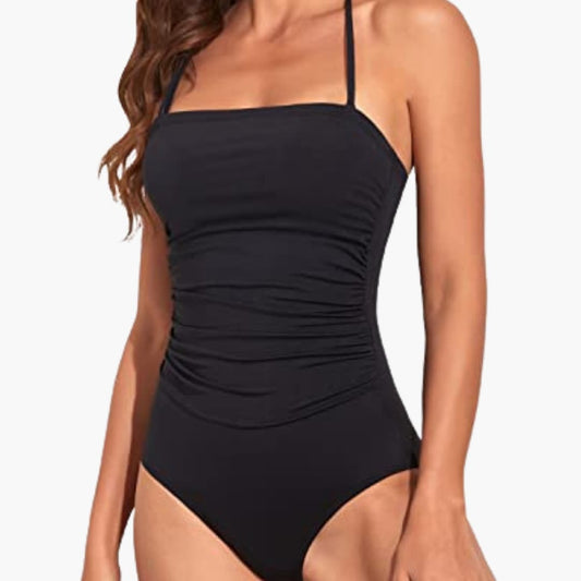 Women's Strapless Swimsuit Tummy Control One Piece