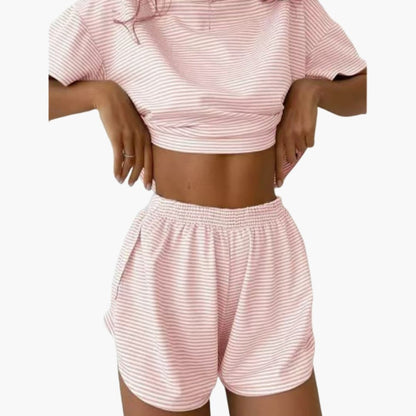 Women's Striped Two-Piece Outfit Set
