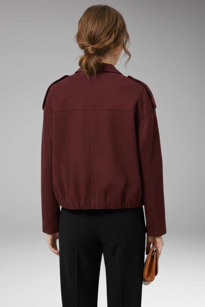 Women's Suede Flight Jacket Structured Shoulders