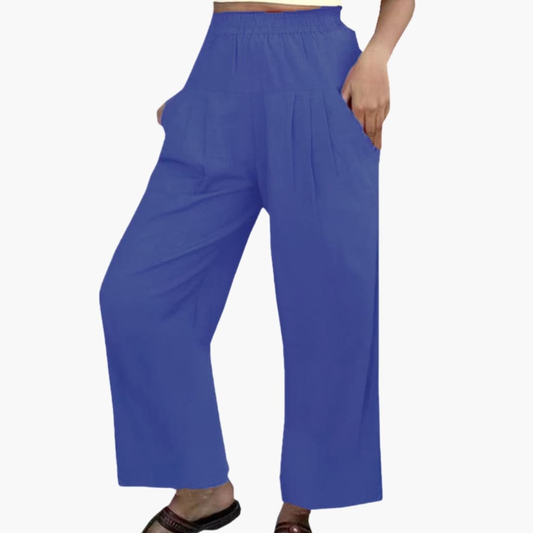 Women's Elastic Waist Pleated Pants