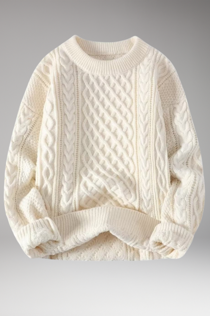 Women's Crew Neck Cable Sweater