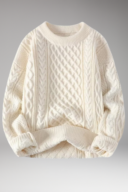 Women's Crew Neck Cable Sweater