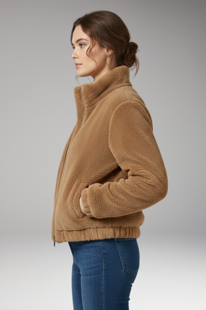 Women's Teddy Flight Jacket Front Zipper