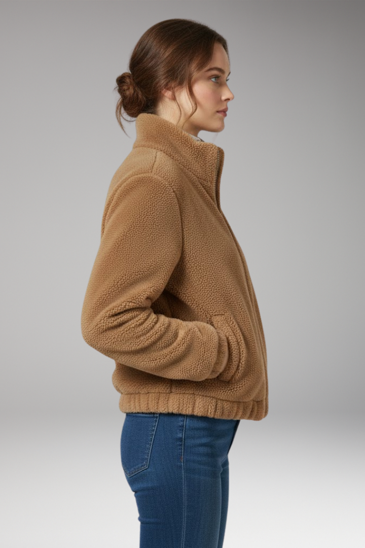 Women's Teddy Flight Jacket Front Zipper