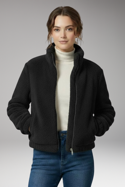 Women's Teddy Flight Jacket Front Zipper