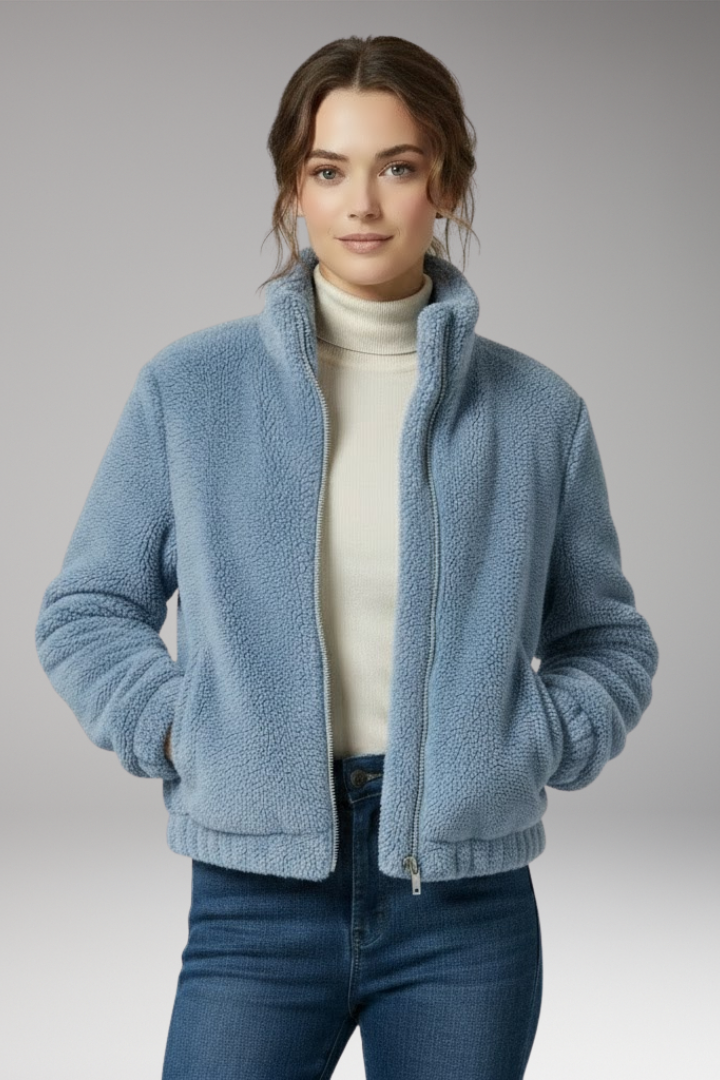 Women's Teddy Flight Jacket Front Zipper