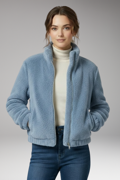 Women's Teddy Flight Jacket Front Zipper