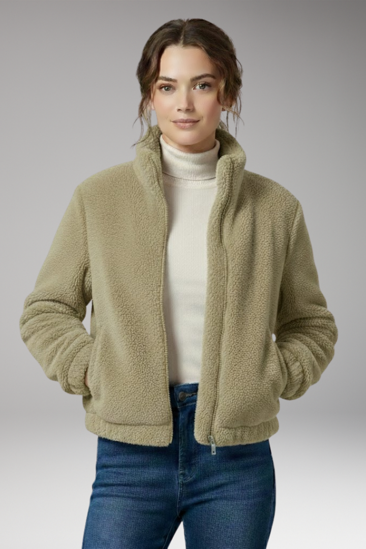 Women's Teddy Flight Jacket Front Zipper