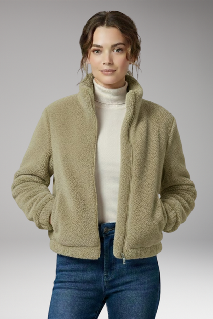 Women's Teddy Flight Jacket Front Zipper