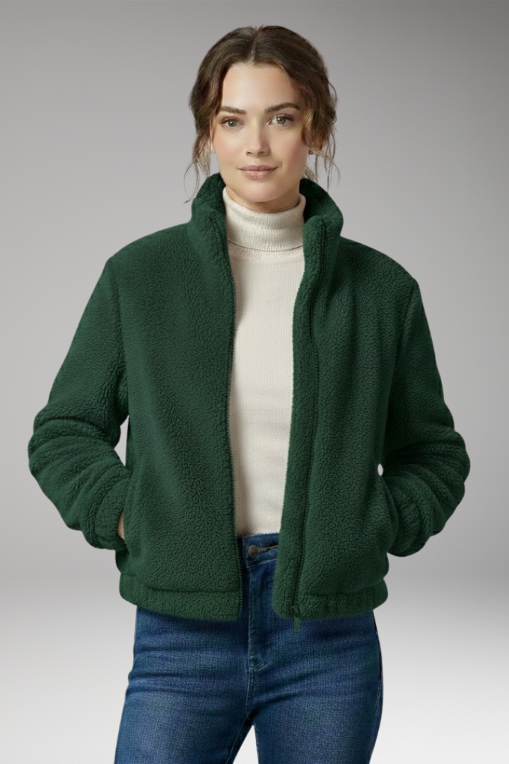 Women's Teddy Flight Jacket Front Zipper