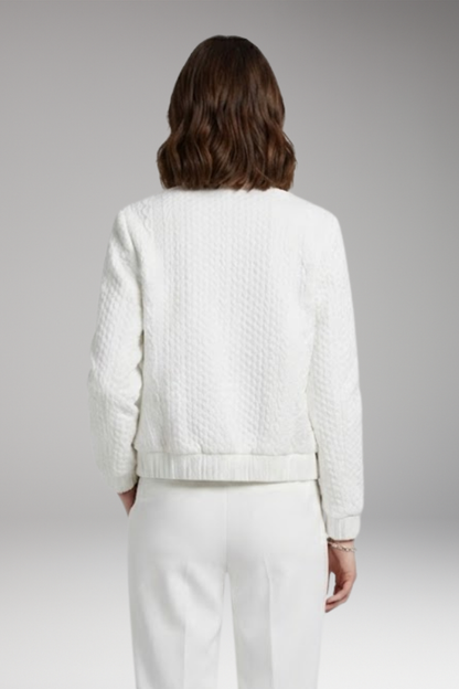 Women's Textured Flight Jacket Stand Collar