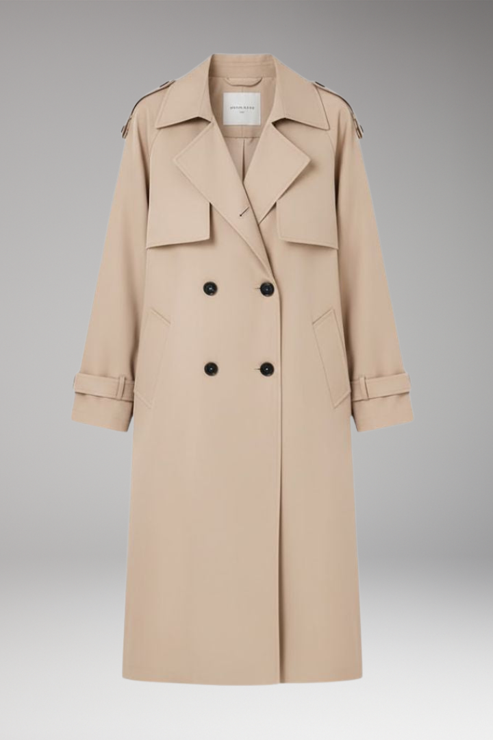Women's Trench Coat Button Front Adjustable Cuffs
