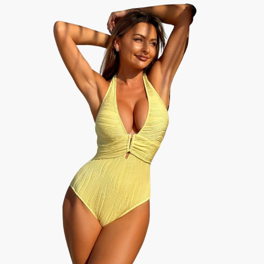 Women's One-Piece Swimsuit Padded Triangle Neck