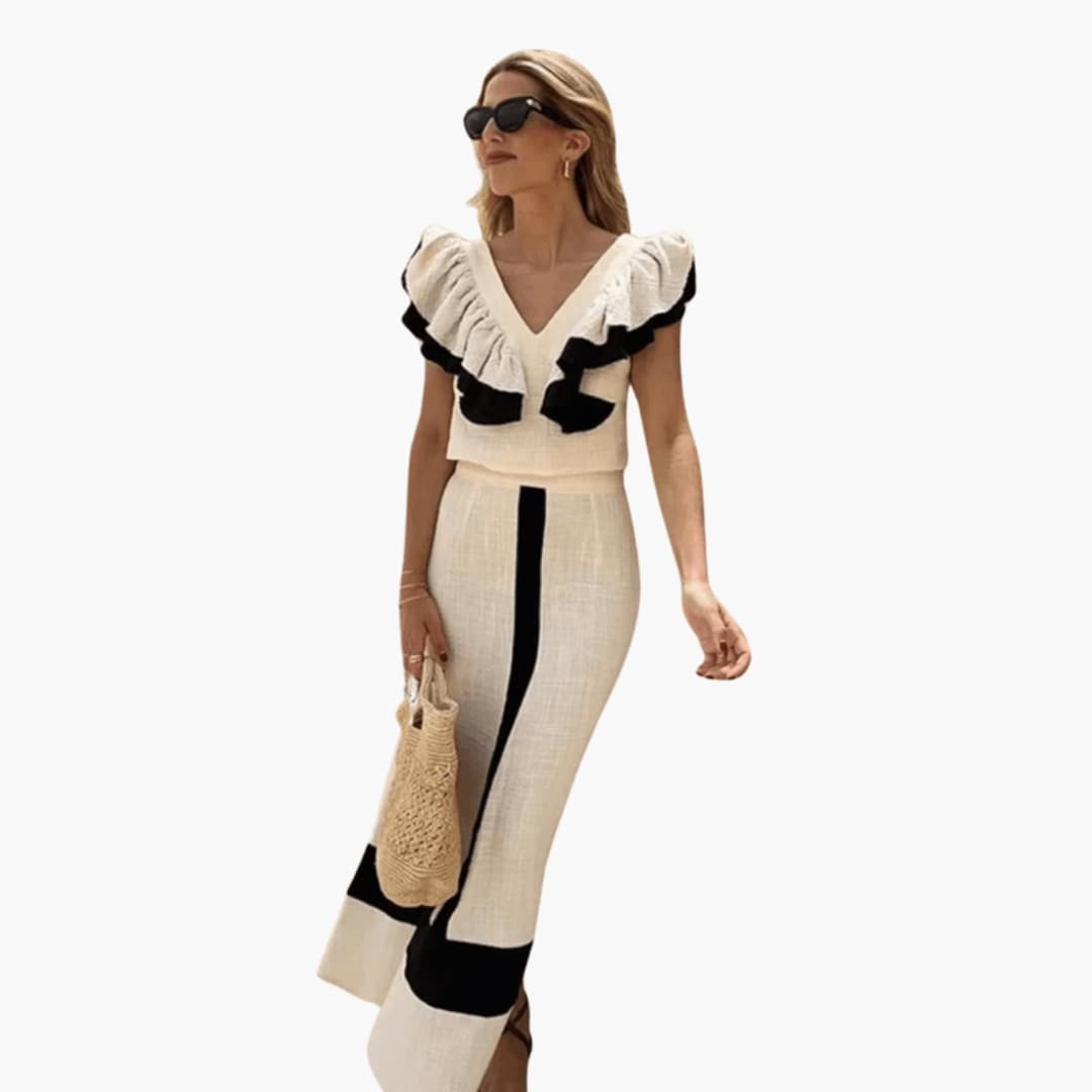 Women's Two Piece Pants Set Long Sleeve Straight Leg Pants