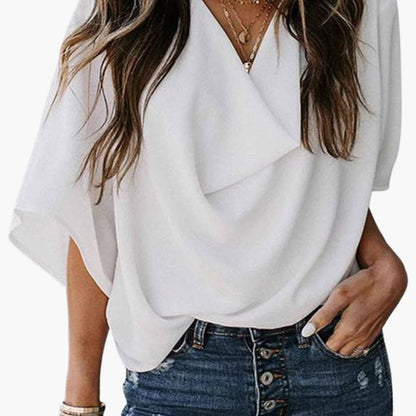Women's V-Neck Batwing Sleeve Blouse