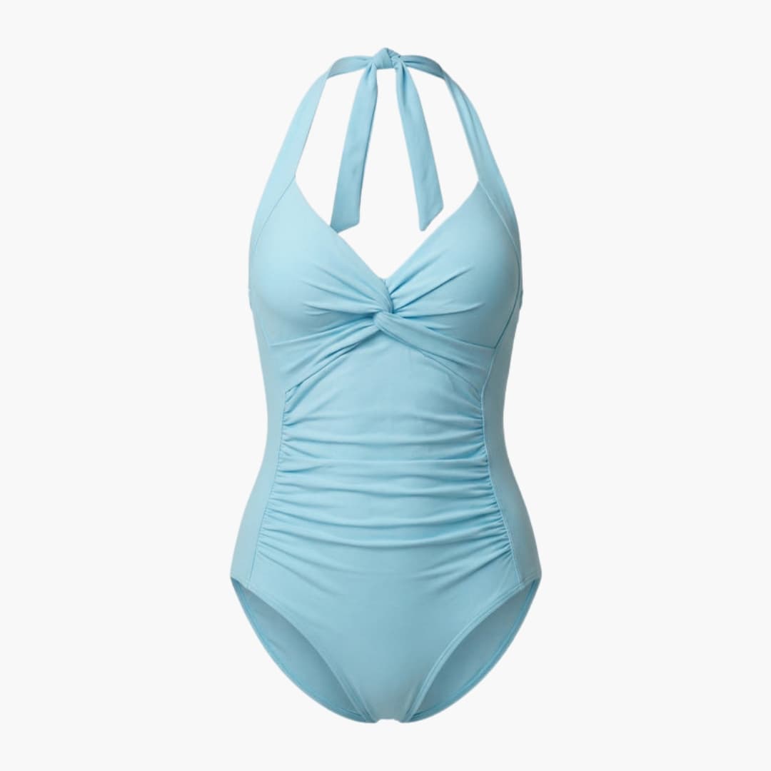 Women's V-Neck One-Piece Swimsuit Adjustable Strap Shaping Fit