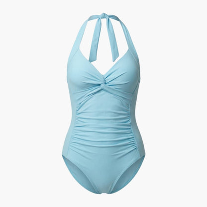 Women's V-Neck One-Piece Swimsuit Adjustable Strap Shaping Fit
