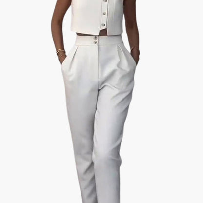 Women's Two Piece Vest And Cropped Pants Set