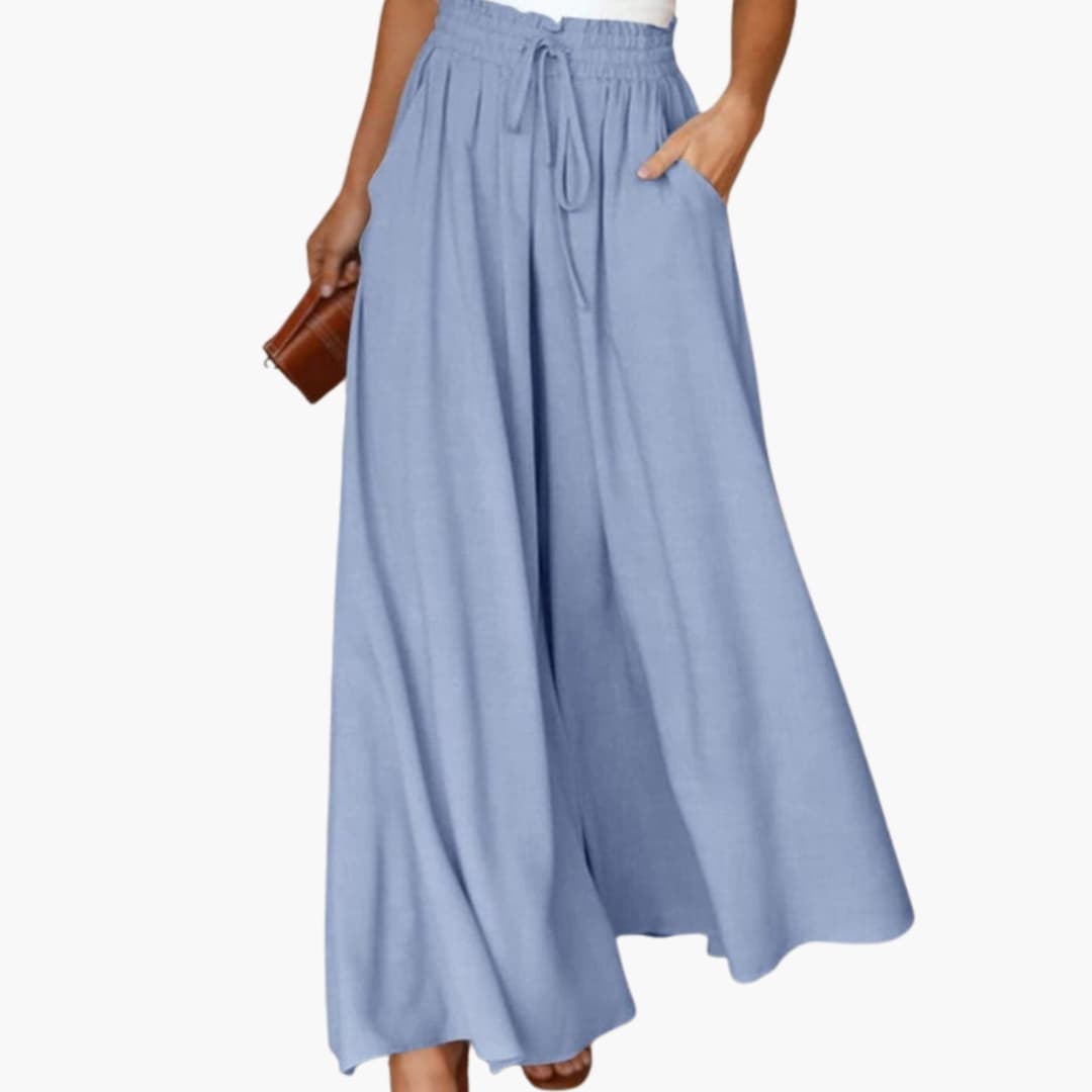 Women's Wide Leg Drawstring Pants with Side Pockets