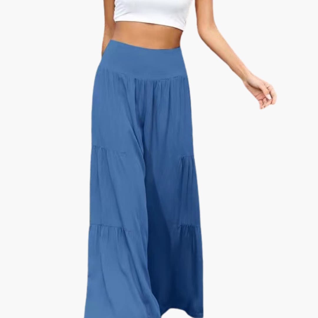 Women's Wide Leg Pants Elastic Waist Pleated