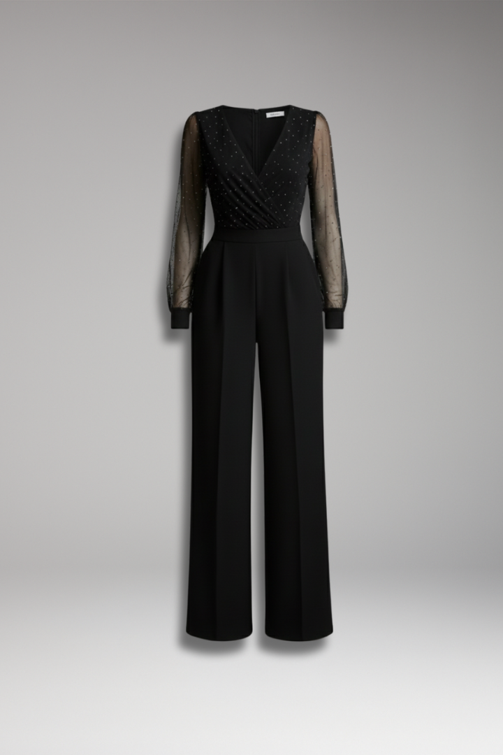 Women's Round Neck Straight Leg Jumpsuit
