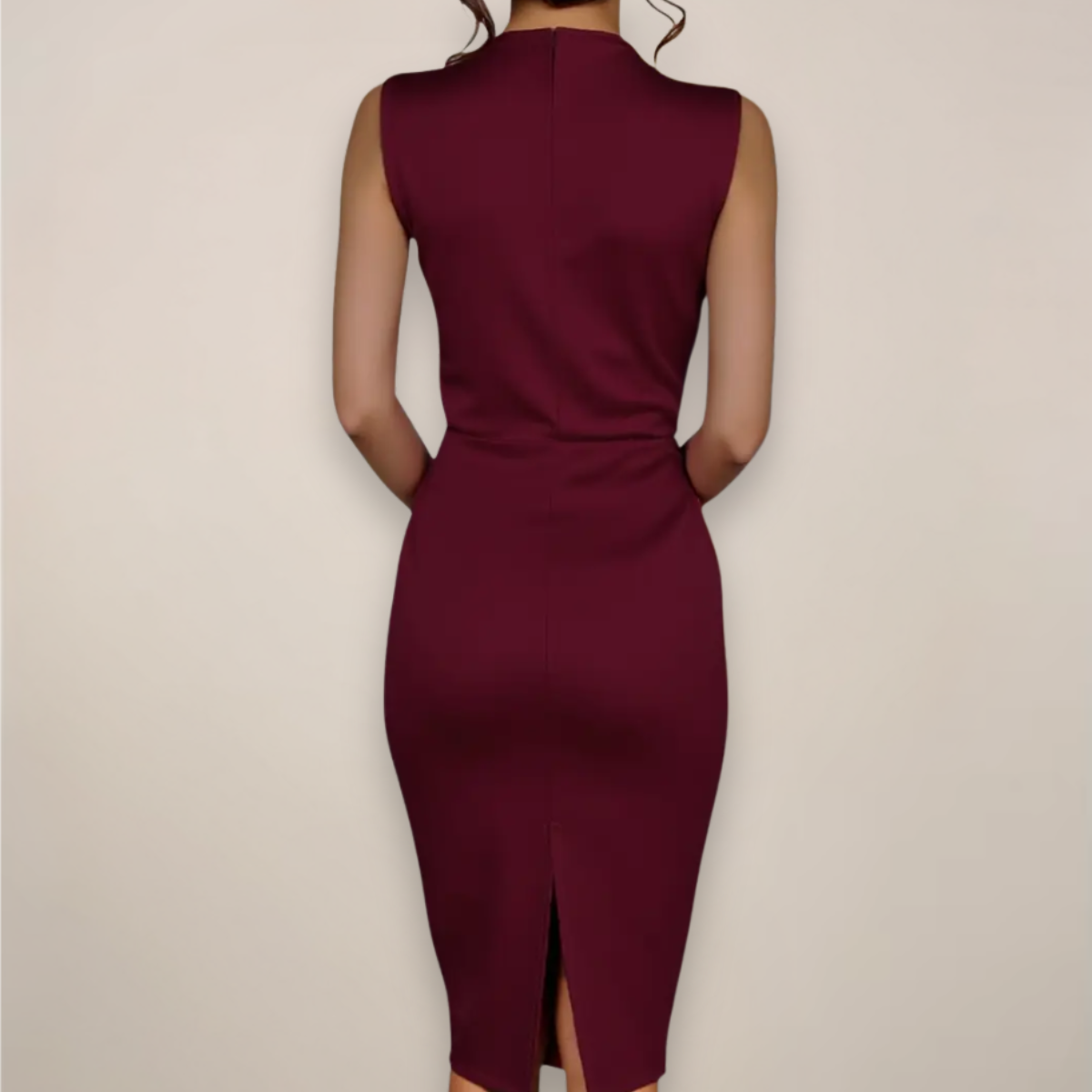 Women's Sleeveless High Neck Midi Dress
