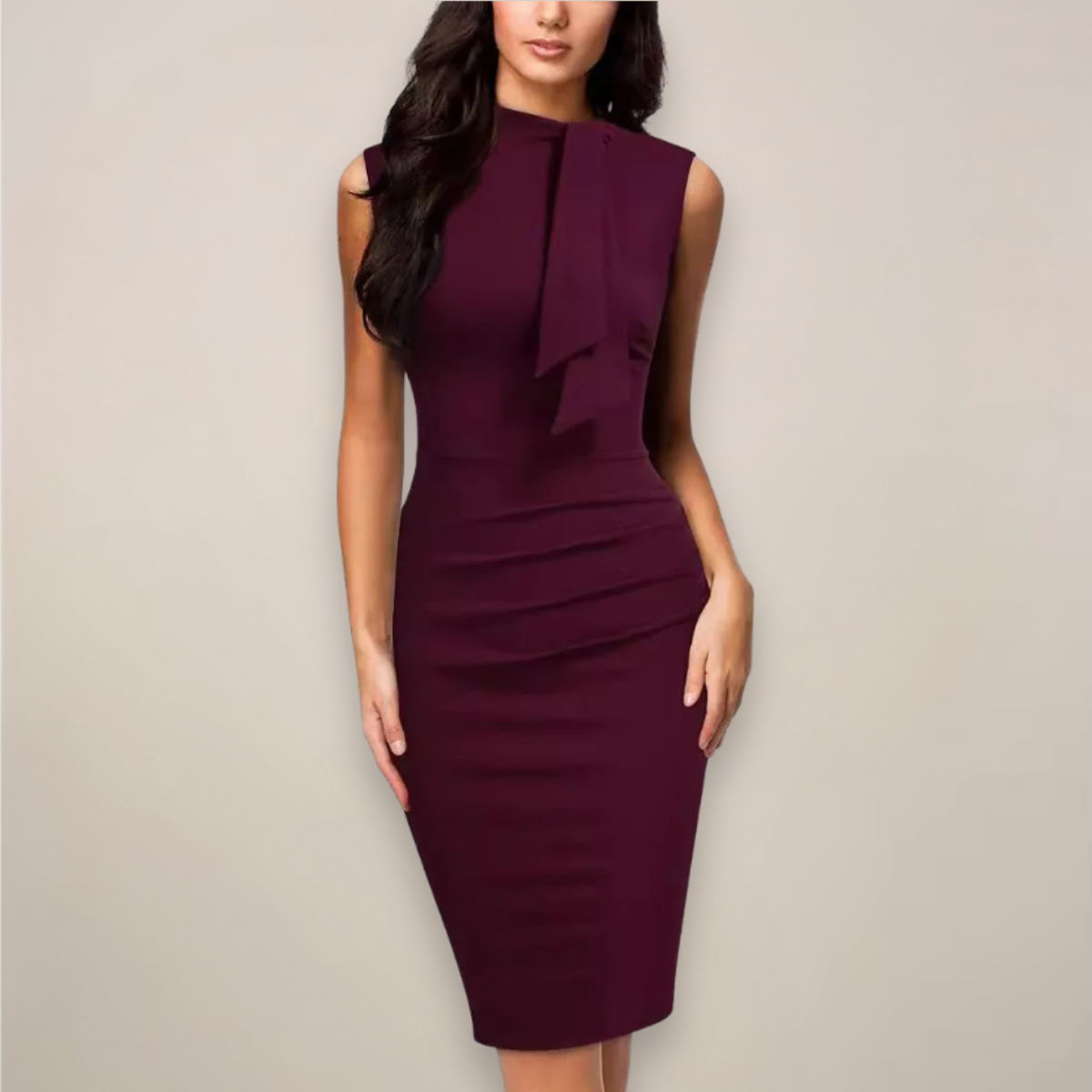 Women's Sleeveless High Neck Midi Dress