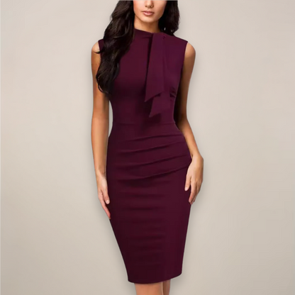 Women's Sleeveless High Neck Midi Dress