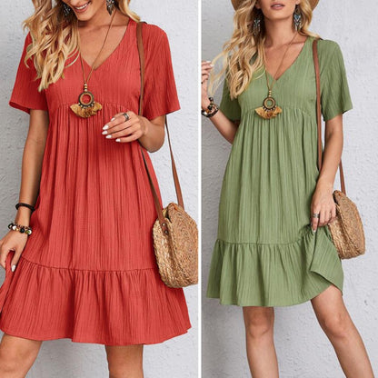 Women's Short Sleeve Belly Coverage Dress
