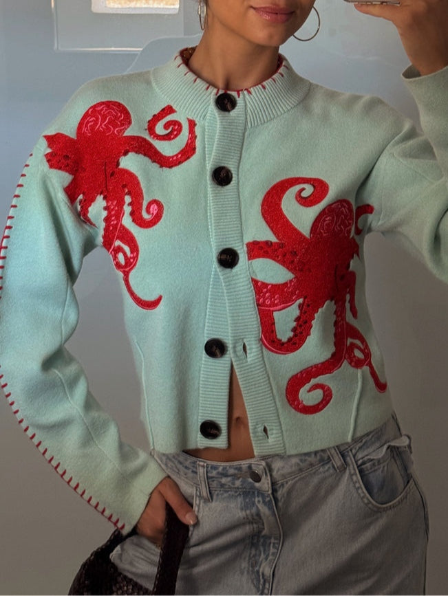 Women's Cardigan Applique Design